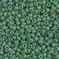 Miyuki rocailles Perlen 8/0 - Matte opaque green ab 8-411FR